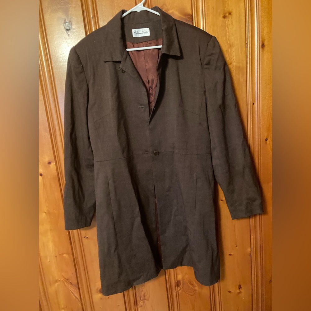 Size Large Womens Madison Studio  heavy coat zips up half way in front